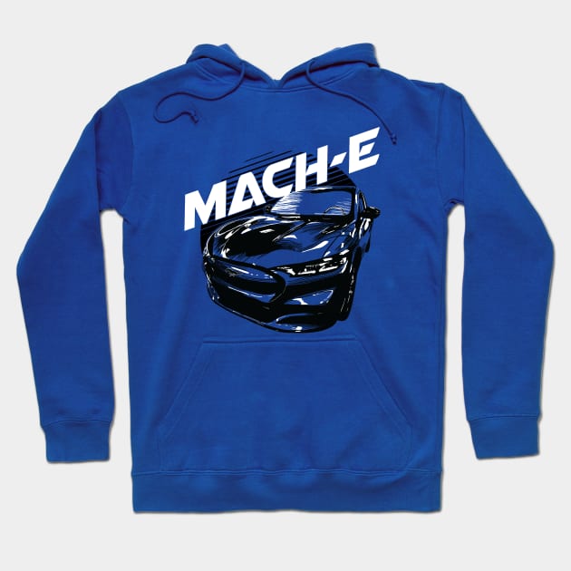 Retro Sun Mustang Mach-E Hoodie by zealology